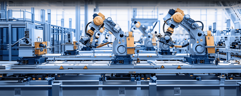InHand IR624 5G Industrierouter zur Überwachung von Robotern in der Fabrikhalle