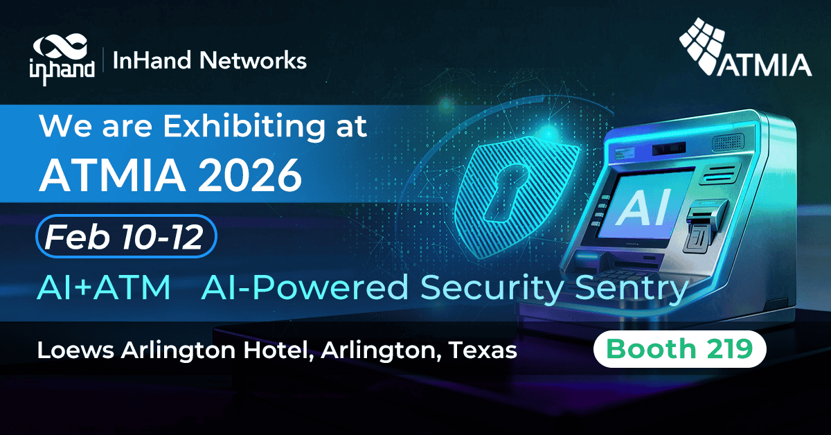 ATMIA 2026 conference banner featuring ATM industry leaders and technology innovations