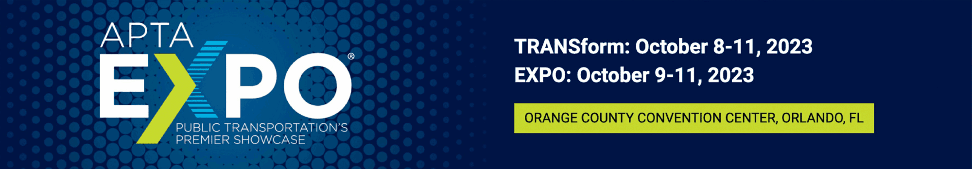 InHand Networks booth banner at APTA Expo 2023 showcasing industrial IoT connectivity products for public transit ITS