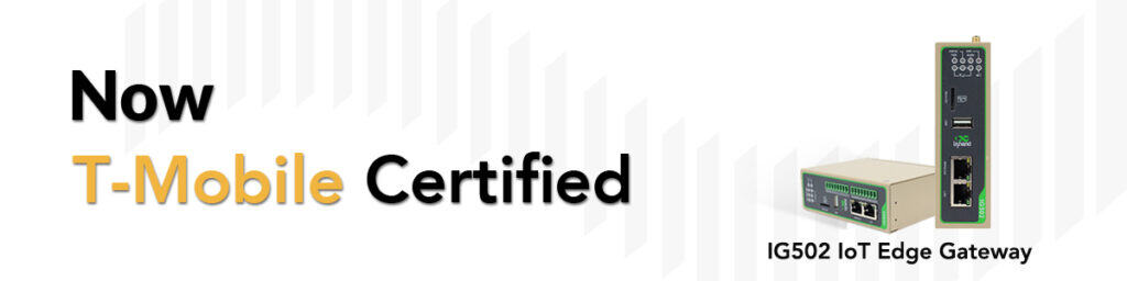 IG502-FQ33-WLAN industrial IoT gateway with T-Mobile certification logo