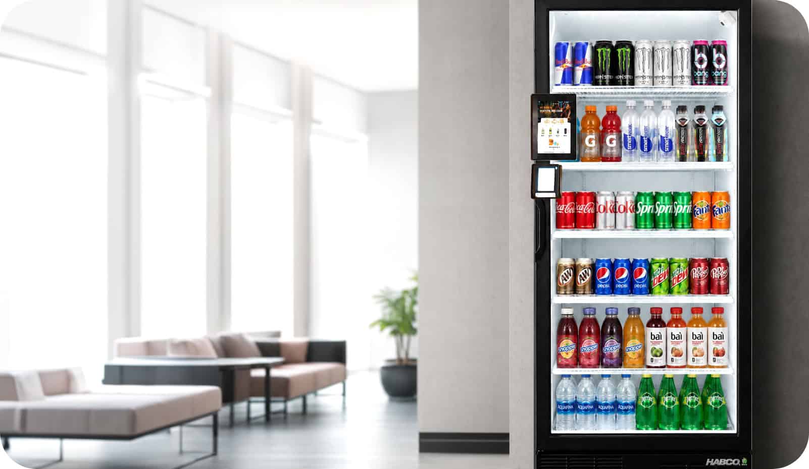 Distributeur automatique intelligent alimenté par l'IA ou réfrigérateur Grab & Go permettant l'encaissement automatique et les services de vente au détail sans surveillance