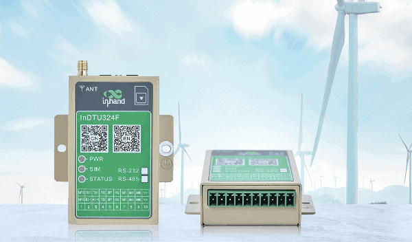 Industrial data transfer unit DTU connecting equipment via wireless communication networks like LoRaWAN