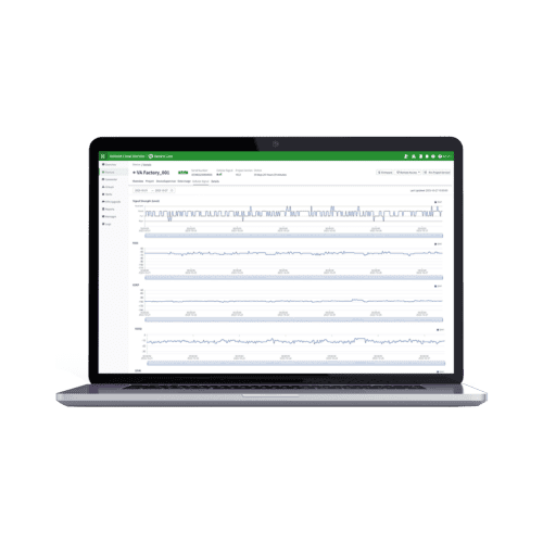 DeviceLive platform dashboard view Panel de control de DeviceLive IoT que muestra los dispositivos inteligentes conectados en tiempo real.