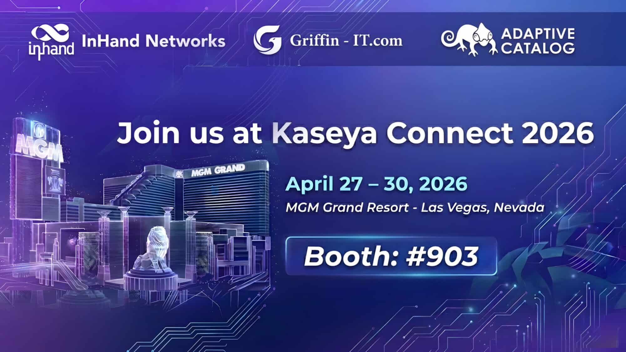 Kaseya Connect 2026 banner featuring event branding for IT professionals