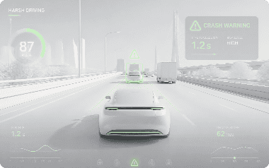 Visualización 3D de advertencias de colisión vehicular para prevenir accidentes mediante la solución ADAS de InVision.
