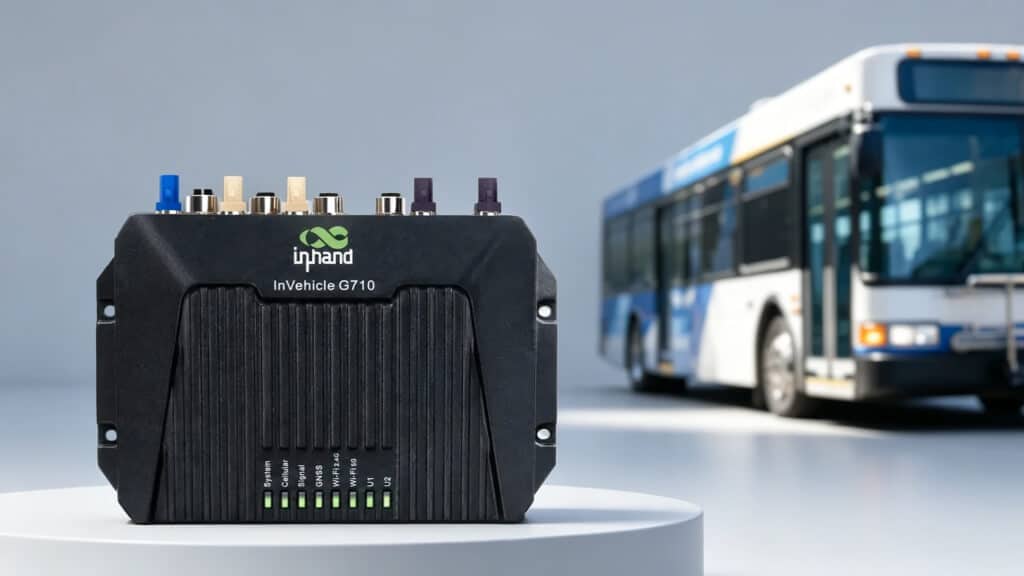 The VG710-M IoT gateway designed for secure, cost-effective connectivity in public transport systems.