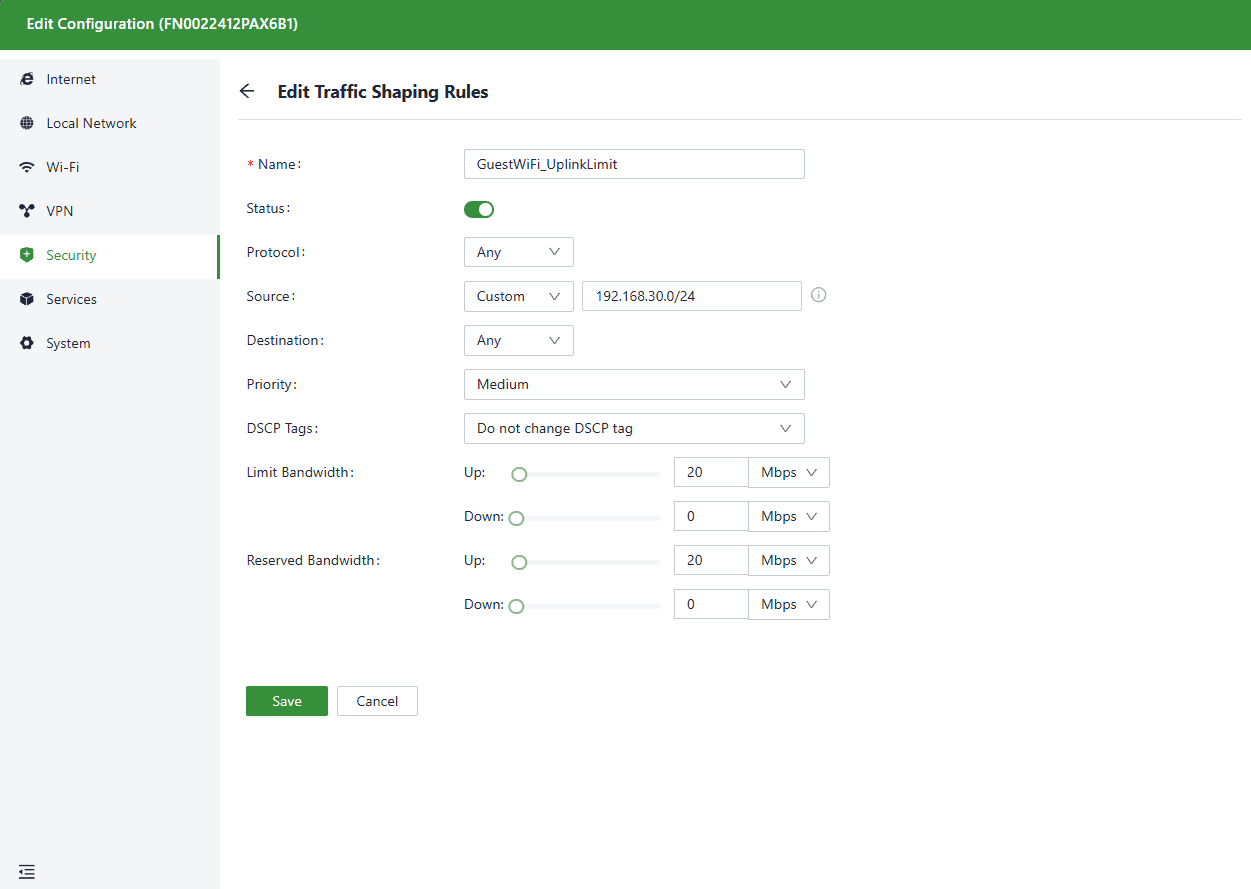 Bearbeiten von Traffic-Shaping-Regeln für den ER805-Router mithilfe des neuen KI-Assistenten von InCloud Manager für Multi-Site-Netzwerke