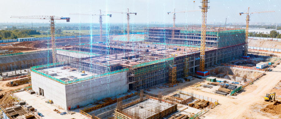 EC5550 Edge AI Computer enabling secure, low-latency, on-site safety decisions with scalable camera integration across construction phases.